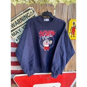Vintage 90s Scabs Place Prescott Wisconsin sweatshirt with embroidered design L